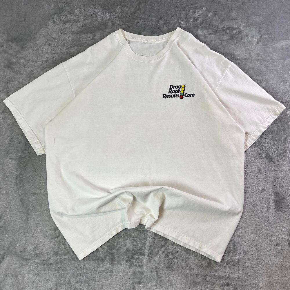 Y2K Drag Race Results com Racing Graphic T Shirt White Drag Racing Tee XL